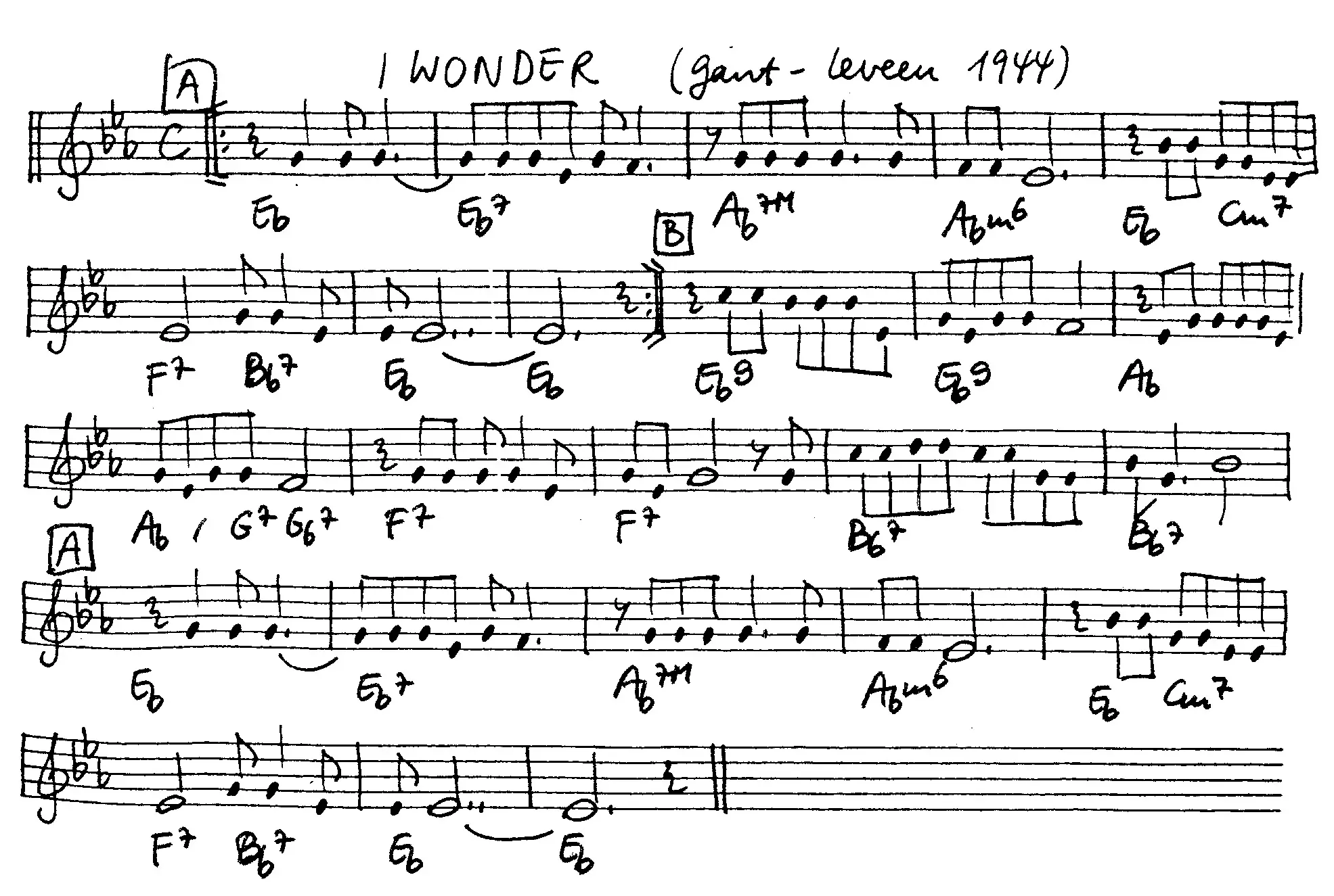 i wonder partition gratuite - Offerte par The Jungle Jazz Band